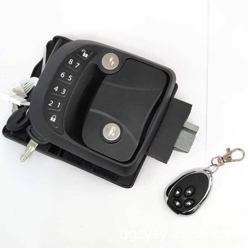 房车密码改装汽车电子锁D款插销手柄门栓拖车无线机械锁