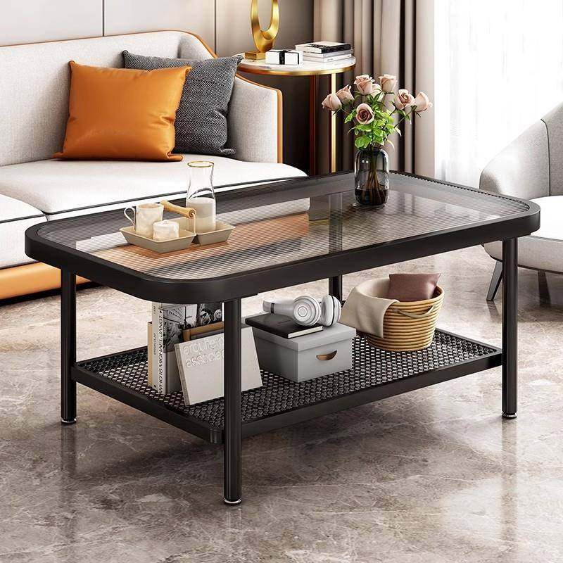 客厅家用沙发边小户型创意桌子现代简约双层茶桌钢化玻璃阳台茶几,居家布艺,入户地垫,淘宝优惠券,粉丝福利购,淘宝优惠卷
