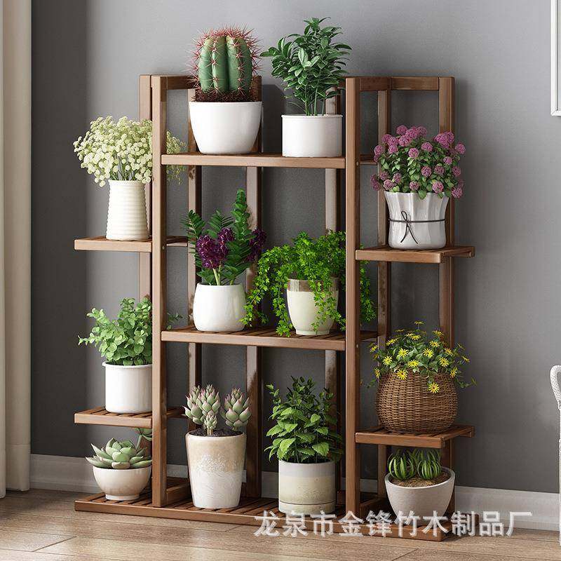 欧式花架客厅置物架落地式实木新款阳台绿萝花盆层架室内多层架子