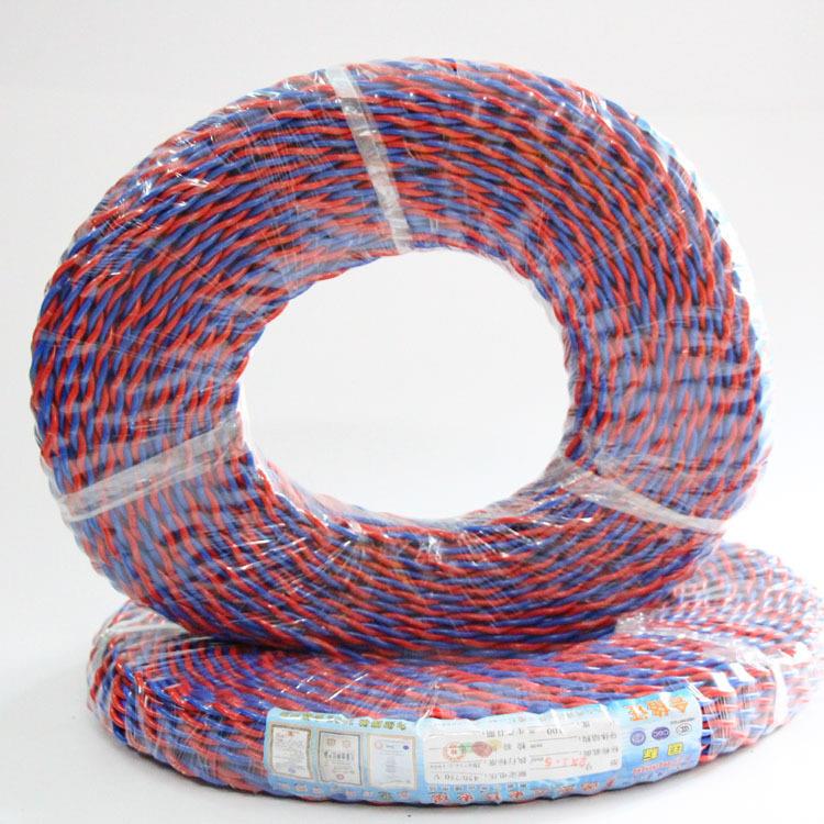 直销电线电家用铜芯PVS2*1.5红蓝花线LED灯头连接线