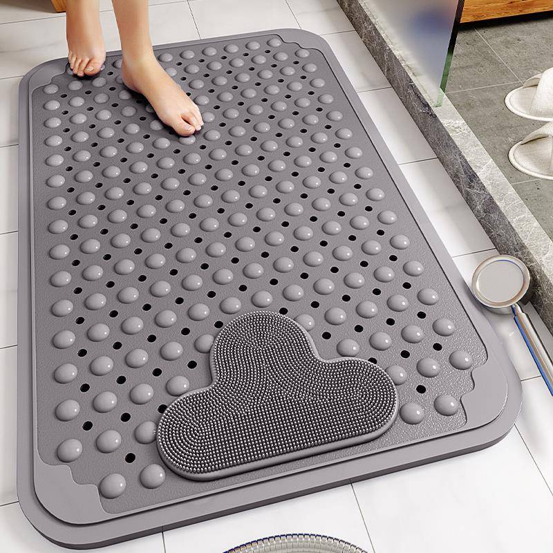 tpe无味淋浴房防滑垫冬天卫生间洗澡间吸盘防摔浴室地垫脚垫