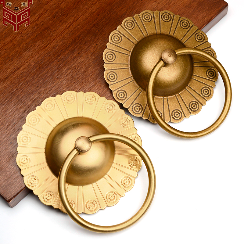 中式农村古典大木门环复古纯黄铜拉手装饰门环拉环老房门配件把手