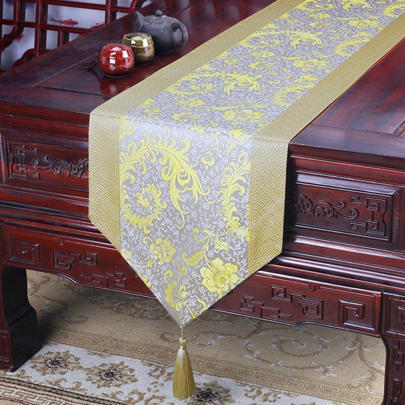 艺必旭新中式餐桌桌旗茶席茶台布艺长条茶几桌布茶桌垫现床旗,居家布艺,桌旗,淘宝优惠券,粉丝福利购,淘宝优惠卷
