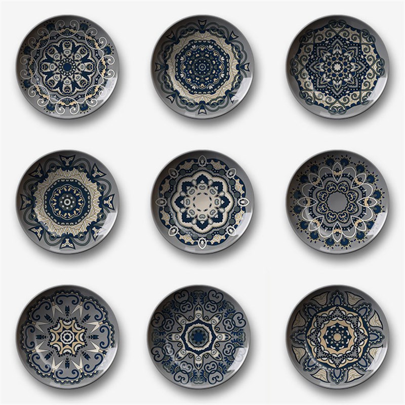 欧式传统花卉花纹装饰挂盘圆形装饰画 盘子墙画 照片盘子 壁挂盘图片