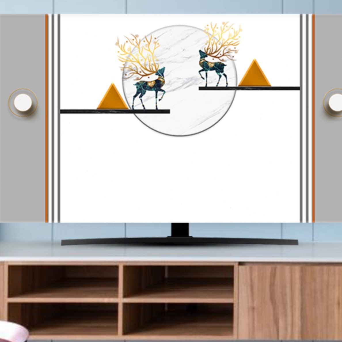 新款65寸电视机盖布壁挂式简约现代套55寸防尘罩75寸轻奢北欧2024