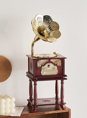 创意复古风小提琴摆件客厅玄关书房卧室家居办公室工位桌面装饰品