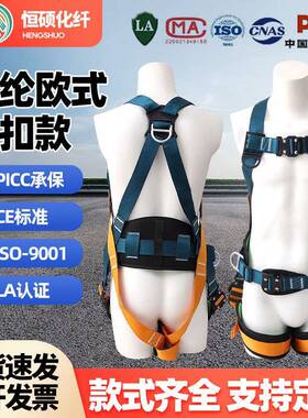 国标全身五点式安全带高空作业防坠落缓冲包速插式升级护背安全带