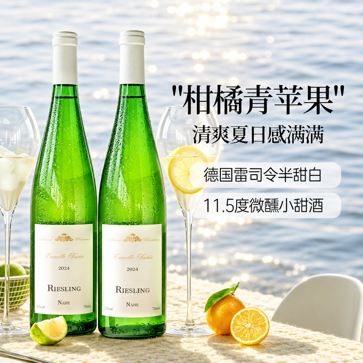德国雷司令半甜白葡萄酒11.5%度Riesling女士微醺晚安小甜酒果酒