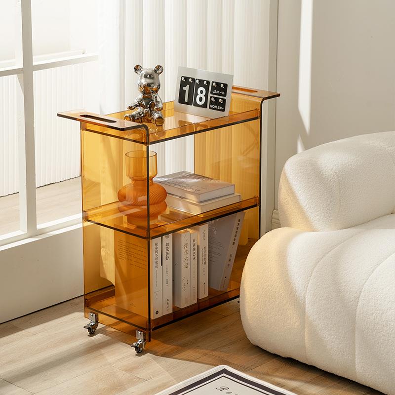 北欧简约客厅小推车置物架家用收纳整理架带轮可移动多层储物架
