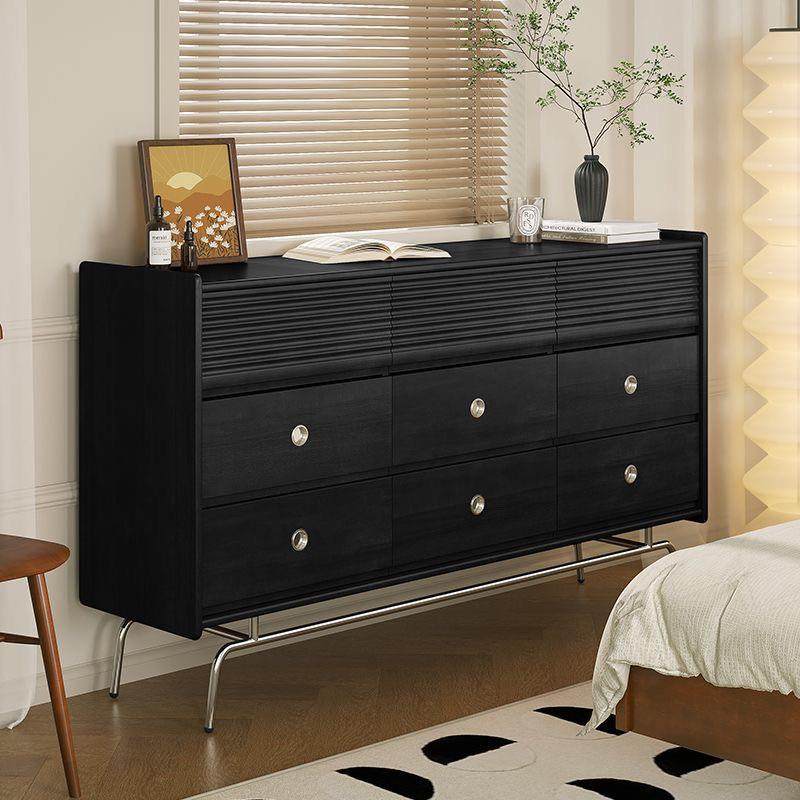 北欧实木九斗柜多功能黑色复古储物柜客厅边柜靠墙抽屉柜收纳柜,3C数码配件,USB灯,淘宝优惠券,粉丝福利购,淘宝优惠卷