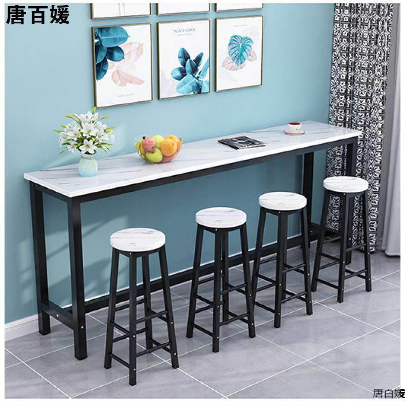简约北欧轻奢靠墙吧台桌家用隔断长条桌高脚桌长方形窄餐桌长条桌