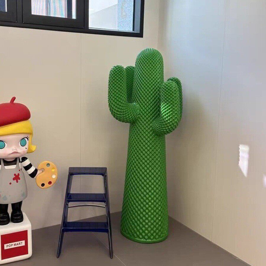 北欧创意彩色仙人掌树脂摆件酒店玄关客厅卧室样板房软装家居饰品