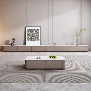 实木岩板落地电视柜轻奢高级感地柜现代简约客厅家用网红新款地台