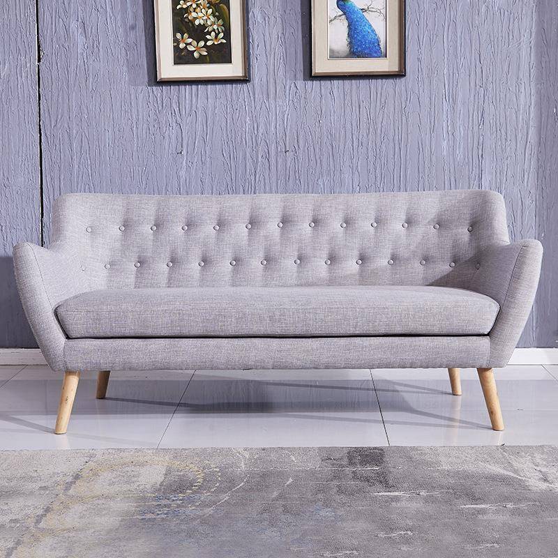 北欧布艺沙发小户型棉麻简约现代风单人三人位卧室家用客厅布沙发