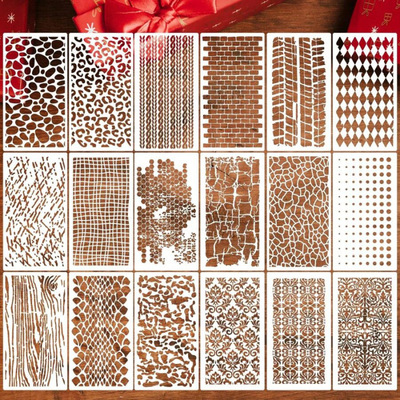 2025跨境新款 Drawing Stencils 手工可重复使用大马士革纹理模板
