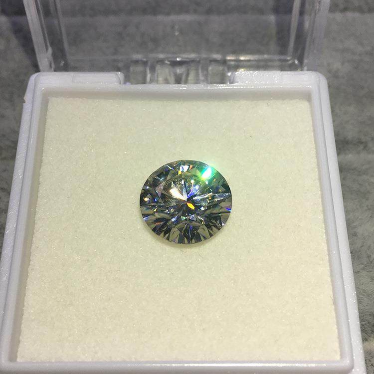 莫桑钻闪亮裸石戒面5克拉莫桑石戒面八心八箭d色圆形莫桑石裸钻