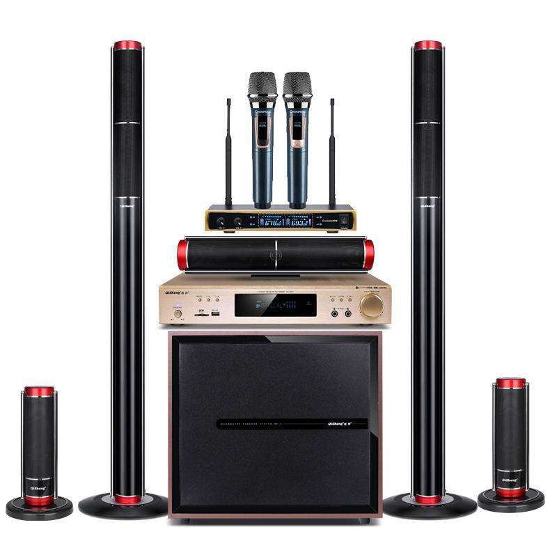 ，家庭ktv音响套装家用客厅落地式5.1声道家庭影院K歌音箱全