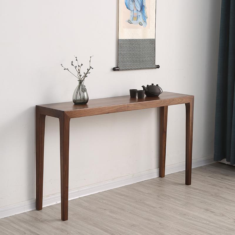 实木条案现代简约条几黑胡桃木玄关桌新中式长条桌供台供桌平头案