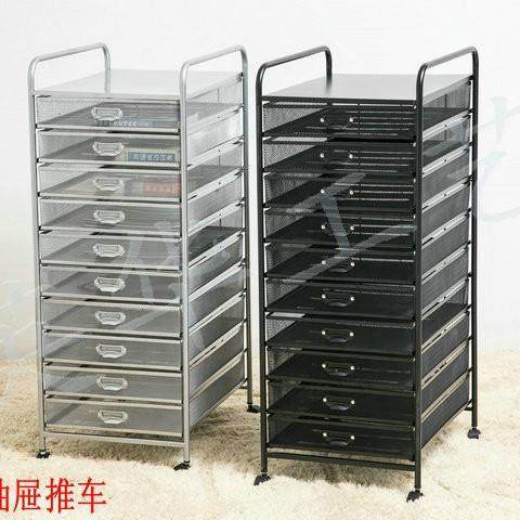 A3新款加固10/9抽屉推车文件柜收纳柜多层杂物整理架英华工艺