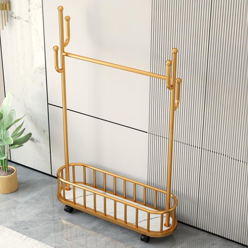 衣架落地卧室挂衣架简易衣帽架可移动带轮家用客厅网红轻奢晾衣架