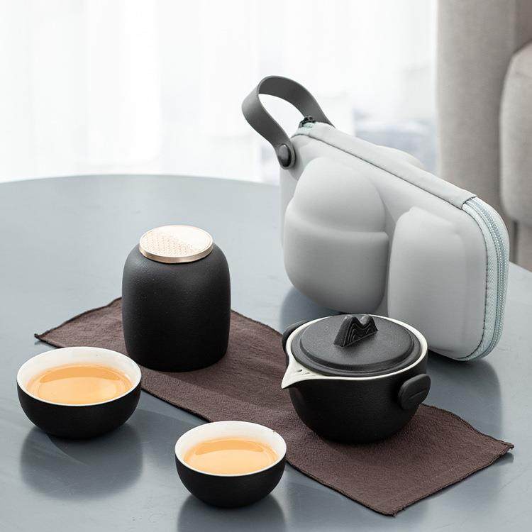 新觅境旅行茶具快客杯一壶二杯陶瓷套装便携包简约茶具商务,电子元器件市场,其它元器件,淘宝优惠券,粉丝福利购,淘宝优惠卷
