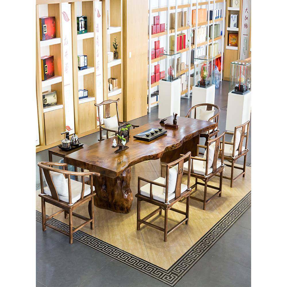 实木茶桌椅组合一桌五椅新中式大板茶桌原木茶台办公室茶几泡茶桌,电子元器件市场,其它元器件,淘宝优惠券,粉丝福利购,淘宝优惠卷