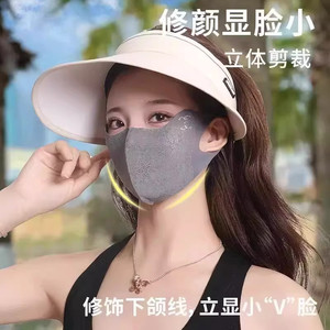 优雅气质蕾丝防晒口罩护眼角口罩防晒伤用冰丝立体夏季防护面罩薄