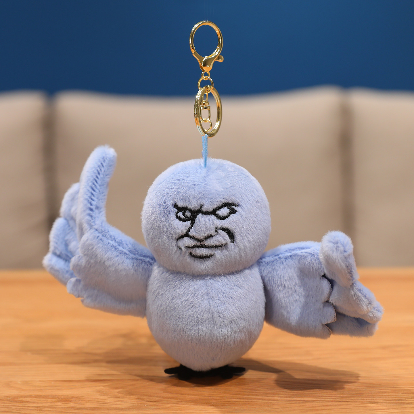 鸟都不鸟你玩偶搞怪毛绒玩具表情包挂件背包钥匙扣小蓝鸟创意公仔