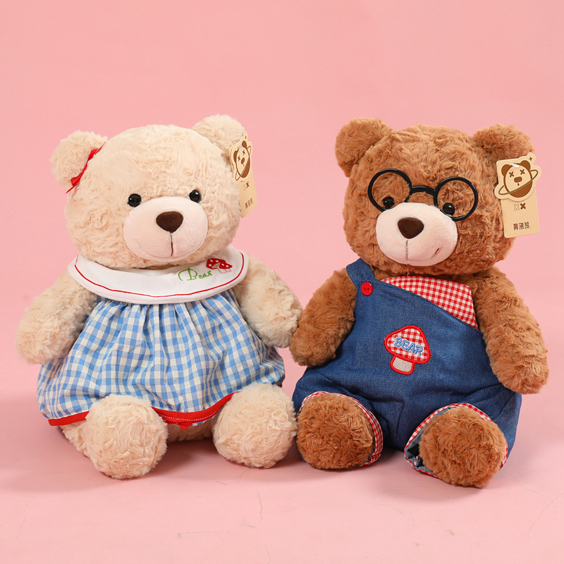 正版俏俏熊一对泰迪熊玩偶睡觉抱枕熊熊情侣礼物结婚高级压床娃娃