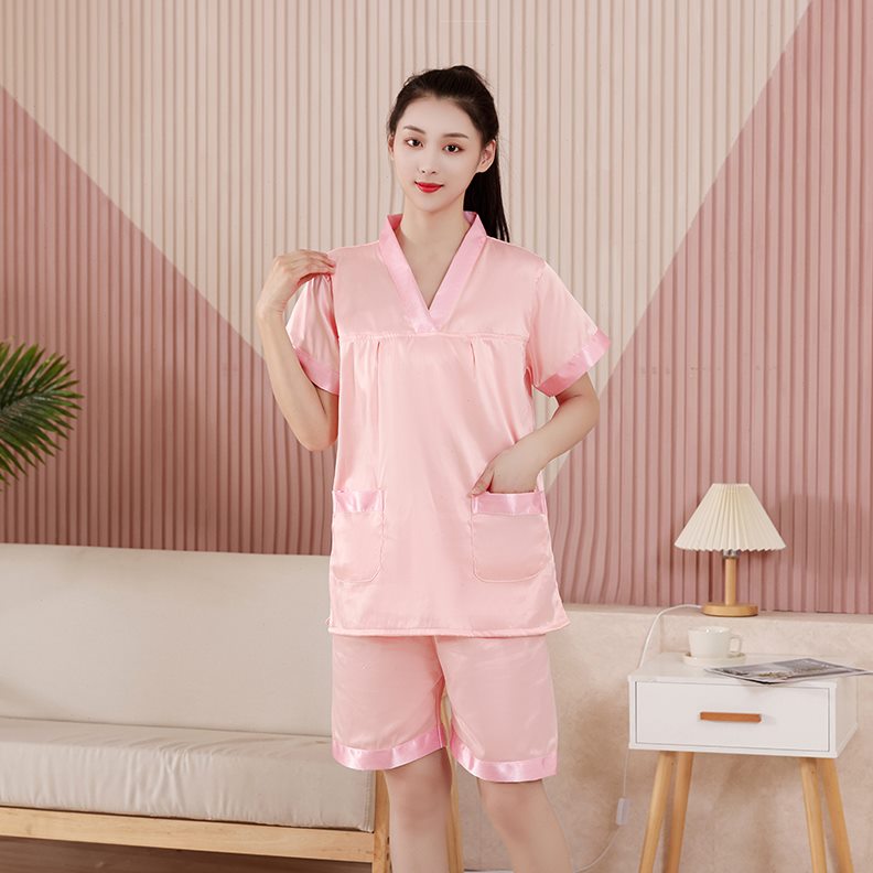 套装按摩汗蒸服桑拿洗浴疗服高档全棉足男女睡衣贡缎服情侣家居服