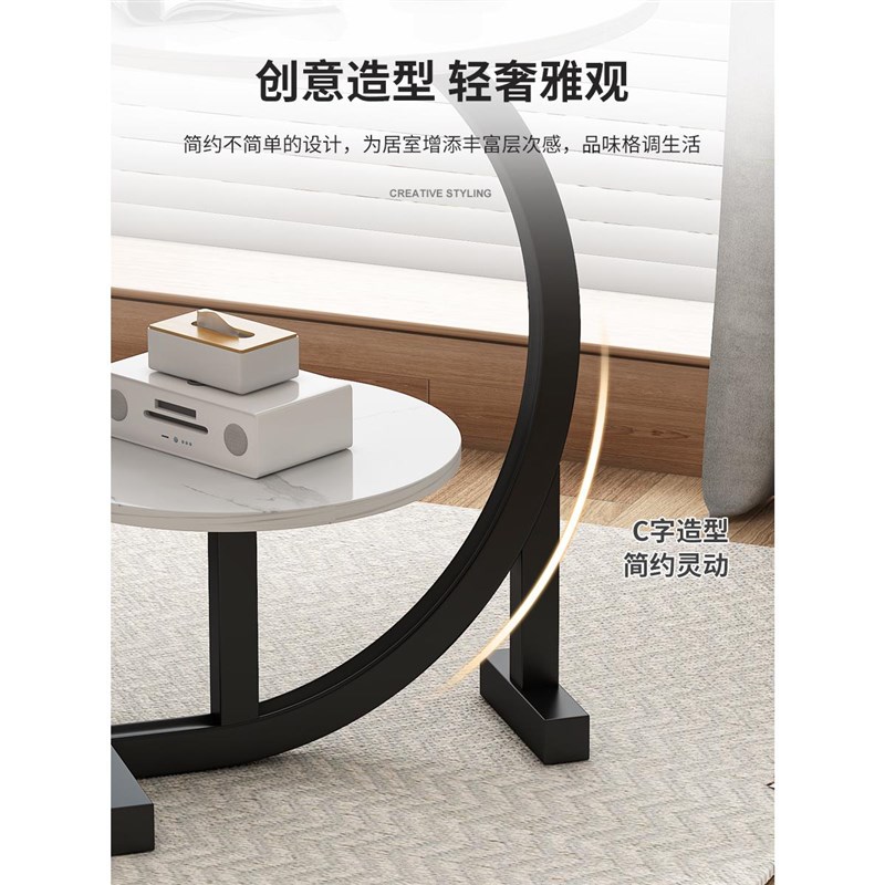 日本进口网红床边置物架小圆桌子简易家用沙发边几茶几床头柜卧室