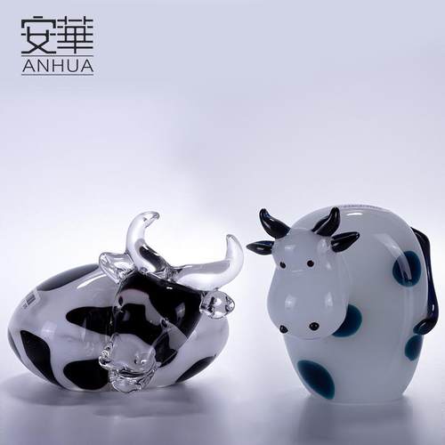 安华创意艺术玻璃摆件现代简约高端客厅装饰品精致工艺品