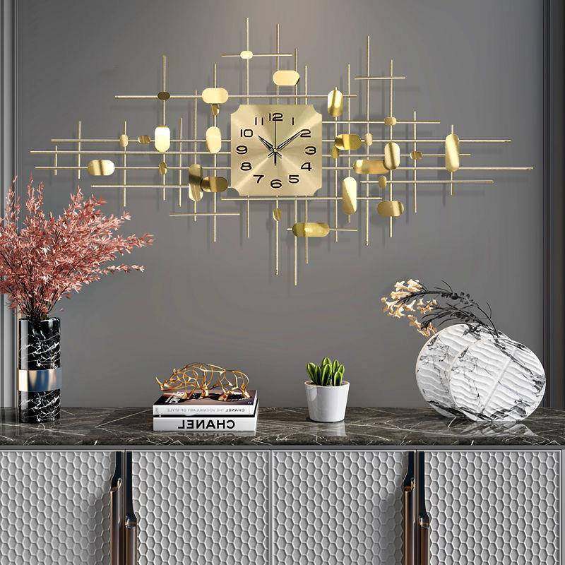 北欧时尚轻奢挂墙钟表客厅家用大气个性创意挂表静音网红装饰挂钟