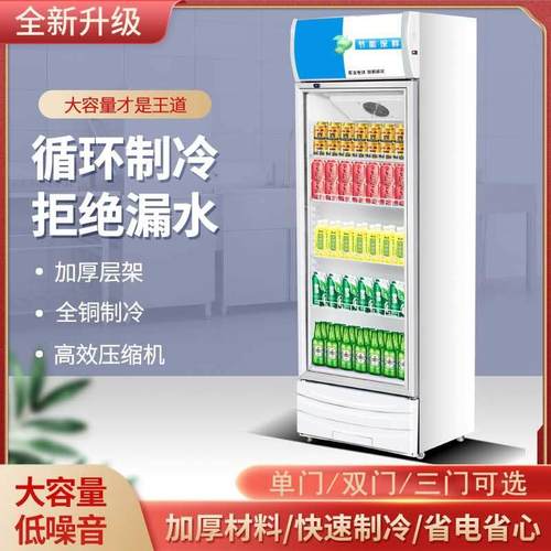 超市商场饮料冷藏柜饭店啤酒保鲜柜立式展示柜单门冰柜双门直冷柜