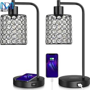 ebay床头书桌台灯美式 工业USB充电无极调光灯DeskLamp