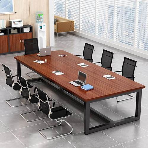 现代简约长方形办公室大桌子洽谈长条桌工作台办公会议电脑桌