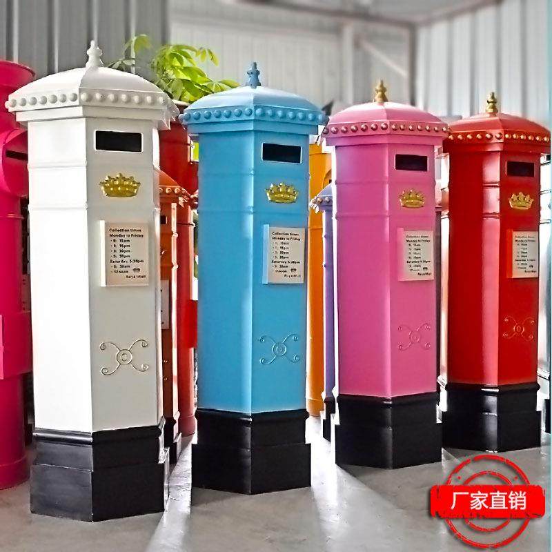 欧式复古六角装饰邮筒铁艺手工邮箱道具摆件创意家居美陈软装直销,电子/电工,接线端子,淘宝优惠券,粉丝福利购,淘宝优惠卷