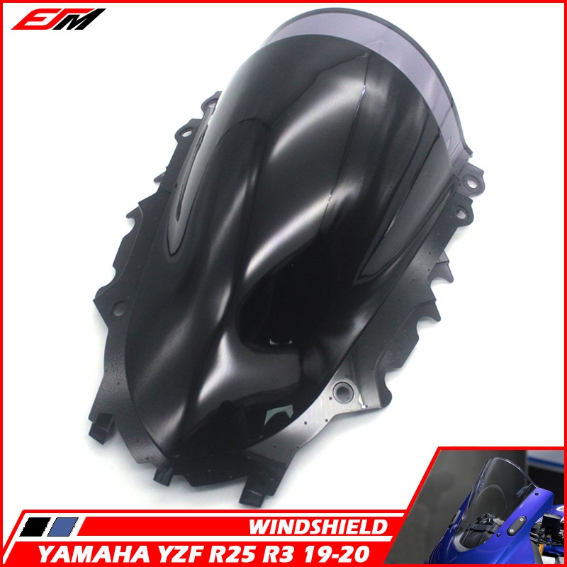 YZF R3 R25 19-21 摩托车改装前挡风玻璃 加高导流罩 风挡