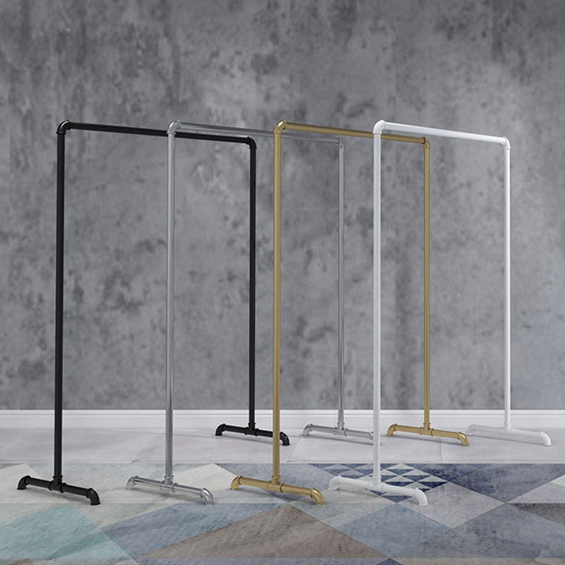 店展示架水管白银色挂衣架镀锌龙门架子落地式晒肉晾衣杆