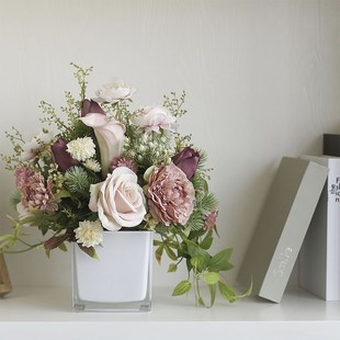 原野自然风混搭花艺仿真花假花 高档酒店客厅装饰花花瓶花艺摆件