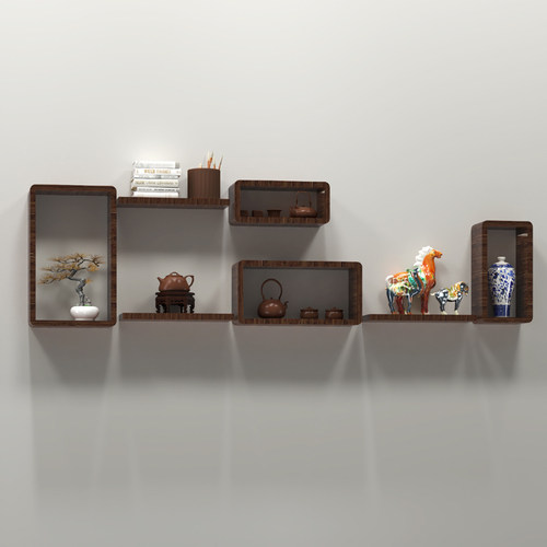 壁挂实木书架墙上电视挂墙装饰架木板卧室隔板