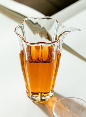 高硼硅不璃家用耐高道创意分茶器日式透明加厚茶海玻烫手公温杯