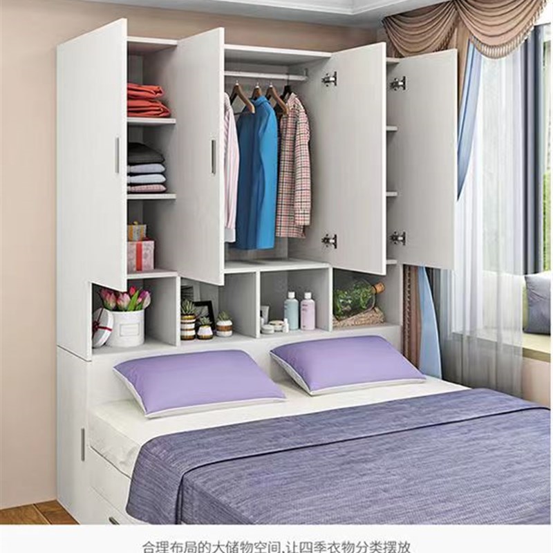 定制床头床尾衣柜实木四门侧面转角柜缝隙儿童收纳柜夹缝窄柜出租