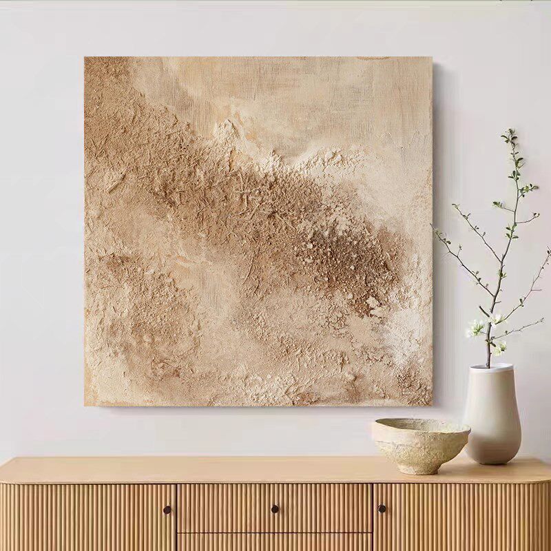 UO.手绘体画《宜世》客厅肌理关饰画玄装手工立油画