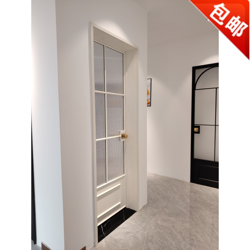 长沙玻璃法式复古卫生间极窄门厨房推拉铝合金窄边定制浴室门