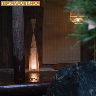 若谷十竹家 落地灯 中式日式客厅古风地灯 卧室灯