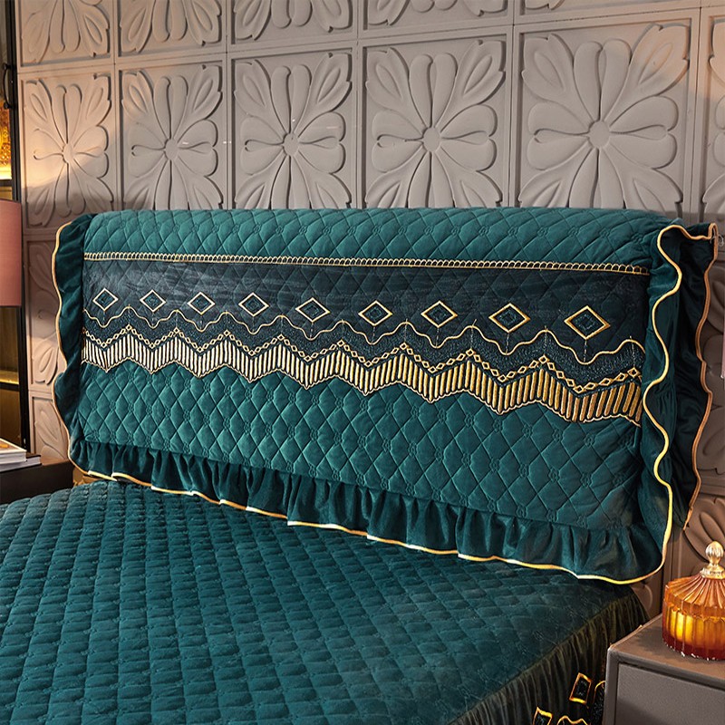 新款全床头罩套床头套加厚弹力软布艺实木皮床靠背套欧式