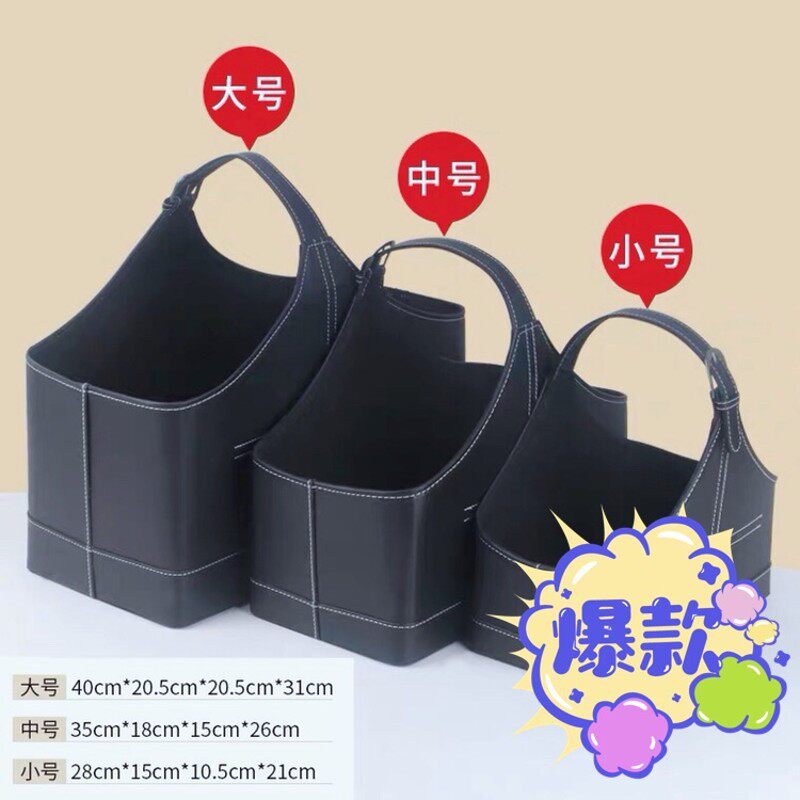 皮筐收纳篮革手提篮 皮质礼品篮子果水篮 圣诞春节节日礼篮 定制