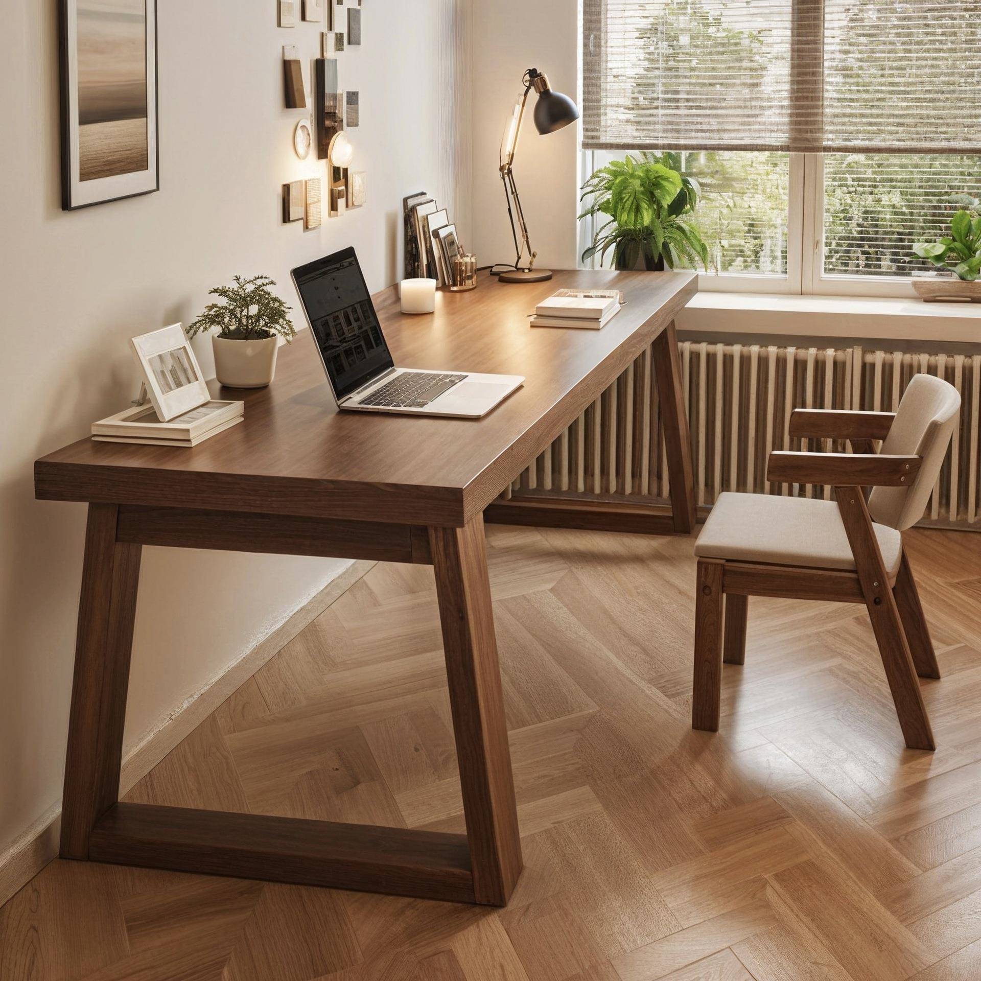 双人长书桌学生家用电脑桌学习桌客厅办公桌实木腿写字桌子工作台