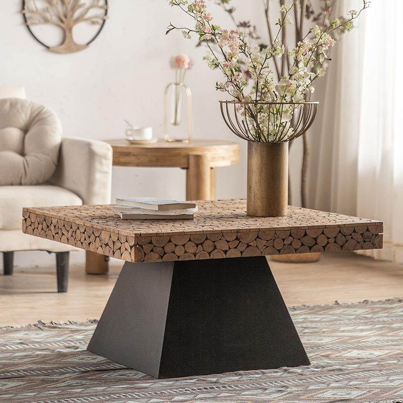 美式创意实木拼接茶几客厅沙发杂木茶桌网红方形家用边几影楼道具,家装灯饰光源,其它灯具灯饰,淘宝优惠券,粉丝福利购,淘宝优惠卷